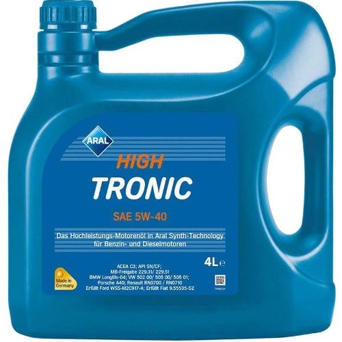 Олива моторна Aral 5W40 High Tronic 4 л