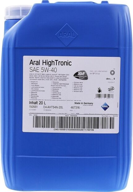 Олива моторна  Aral 5W40 High Tronic 20 л